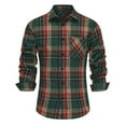 thumbnail image 1 of Yusimy Men's Casual Shirt Christmas Green Plaid Long Sleeve Button-Up Open Collar Classic Vintage Trendy vibes, 1 of 8