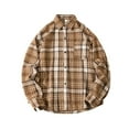 thumbnail image 1 of Yusimy Men's Casual Shirt Vintage Checkered Button Pocket Button-Down Collar Long Sleeve Vintage Style, 1 of 3