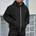 thumbnail image 1 of Yusimy Men's Casual Sporty Hooded Sweatshirt - Solid Color Zip-Up Pullover, Long Sleeve, Soft Breathable Fabric, Daily Errands & Gym Workout Wear, 1 of 9