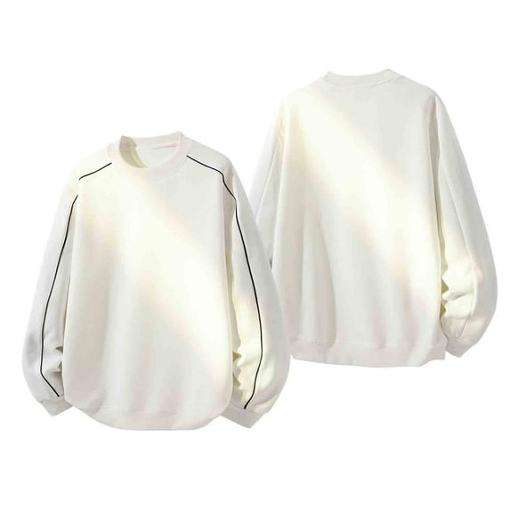 Yusimy Men's Casual Sweatshirt Oversized Solid Color Raglan Sleeve Long Sleeve Round Neck Pullover Patchwork Urban Streetwear Minimalist Modern Style