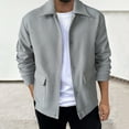 thumbnail image 1 of Yusimy Men's Casual Wool Blend Coat Solid Color Lapel Collar Long Sleeve Button Front Hoodless Overcoat, 1 of 8