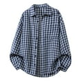 thumbnail image 1 of Yusimy Men's Checkered Print Shirt Loose Casual Button Pocket Long Sleeve Collared Fashion Casual Style, 1 of 3