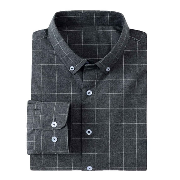 Yusimy Men's Checkered Shirt Color Block Button Down Collar Long Sleeve Classic Casual