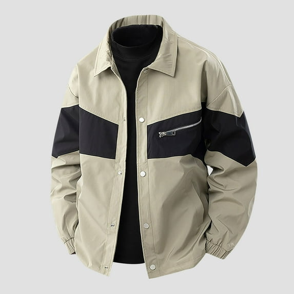 Yusimy Men's Checkered Shirt Color Block Lapel Button Down Long Sleeve Casual Stylish