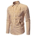 thumbnail image 1 of Yusimy Men's Checkered Shirt Colorblock Button-Down Collar Long Sleeve Casual Classic Style, 1 of 7