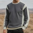 thumbnail image 1 of Yusimy Men's Color-Block Long Sleeve Crewneck Pullover Hoodie - Daily Casual & Versatile Style, 1 of 4