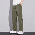 thumbnail image 1 of Yusimy Men's Cooling Breathable Casual Pants Elastic Waistband Drawstring Solid Color, 1 of 7