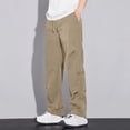 thumbnail image 1 of Yusimy Men's Cooling Breathable Casual Pants Elastic Waistband Drawstring Solid Color, 1 of 7