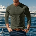 thumbnail image 1 of Yusimy Men's Corduroy Shirt T-Shirt Solid Color Long Sleeve Round Neck Button Front Vintage Casual Classic Everyday Wear Comfortable Fit, 1 of 8
