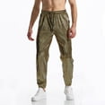 thumbnail image 1 of Yusimy Men's Disco Pants Glossy Foil Elastic Waist Tapered Cuff Casual Retro Style Shiny Foil-Trimmed Joggers with Adjustable Drawstring Hem, 1 of 6