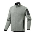 thumbnail image 1 of Yusimy Men's Fleece Jacket Solid Color Long Sleeve Zip-Up Stand Collar Thermal Cold Weather Outdoor, 1 of 6
