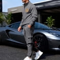 thumbnail image 1 of Yusimy Men's Fleece-Lined 2-Piece Cargo Set Half-Zip Stand-Up Collar Pocket Jogger Pants Casual, 1 of 9