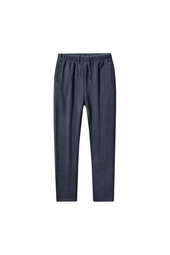 Men's Fleece Sweatpants Straight-Leg Pants Warm Pants Casual Pants Solid Color Thickened Fleece Fabric Comfortable Style