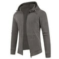 thumbnail image 1 of Yusimy Men's Full-Zip Reversible Fleece Hooded Jacket with Zip-Front Pockets, Long Sleeve Casual Outerwear for Fashionable Style, 1 of 7