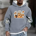 thumbnail image 1 of Yusimy Men's Hooded Sweatshirt Halloween Ghost Print Fleece-Lined Pocket Drawstring Long Sleeve Streetwear Cozy Winter Pullover, 1 of 5