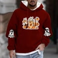 thumbnail image 1 of Yusimy Men's Hooded Sweatshirt Halloween Ghost Print Fleece-Lined Pocket Drawstring Long Sleeve Streetwear Cozy Winter Pullover, 1 of 5