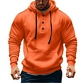 thumbnail image 1 of Yusimy Men's Hooded Sweatshirt Solid Color Buttoned Pocket Drawstring Casual Sportswear Long Sleeve Streetwear Minimalist Athletic Comfort, 1 of 5