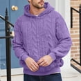 thumbnail image 1 of Yusimy Men's Hooded Sweatshirt Solid Suede Fabric Long Sleeve Jacquard Pocket Design Urban Casual Streetwear Retro Minimalist Essentials, 1 of 4