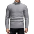 thumbnail image 1 of Yusimy Men's Knit Sweater Solid Color Long Sleeve Mock Neck Slim Fit Modern Classic Pullover, 1 of 4