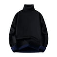 thumbnail image 1 of Yusimy Men's Knitted Sweater Solid Color Buttons Cowl Neck Stretch Long Sleeve Stand Collar Casual, 1 of 4
