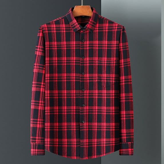 Yusimy Men's Long Sleeve Shirt Collared Shirt Button-Down Shirt Striped Button Pockets Collared Design Casual Fashion Style