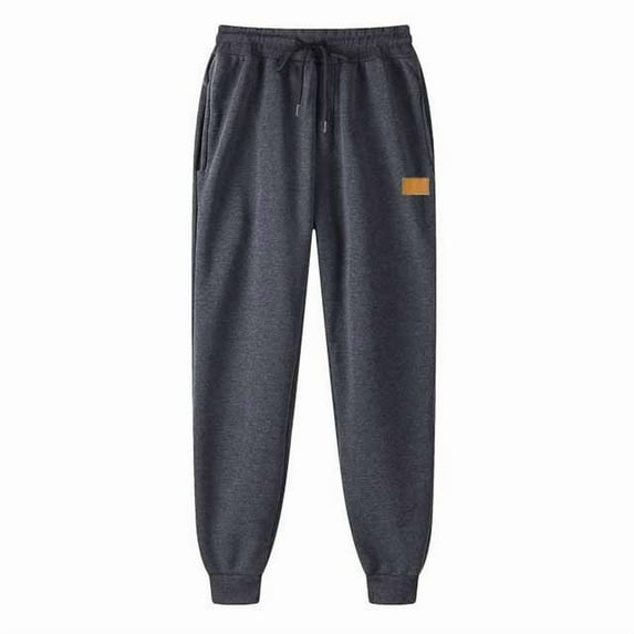 Yusimy Men's Loose Warm Fleece Pants for Autumn & Winter Stylish Thickened Fleece-Lined Trousers