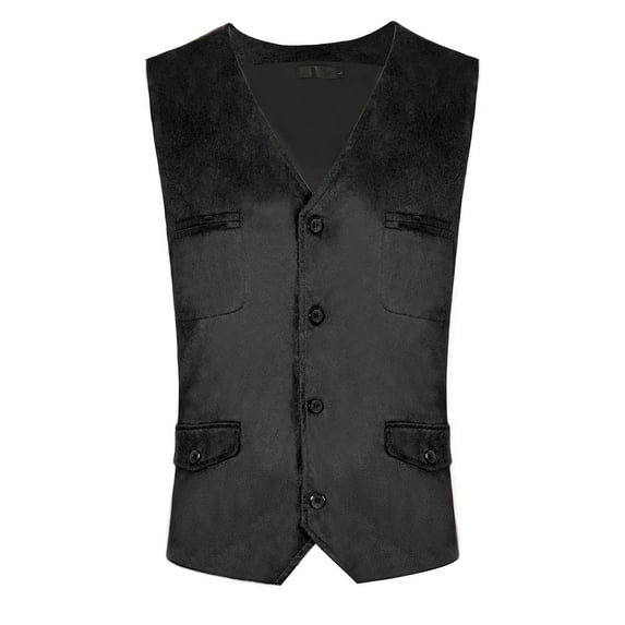 Yusimy Men's Medieval Punk Single-Breasted V-Neck Suit Vest Waistcoat Vintage Punk Style