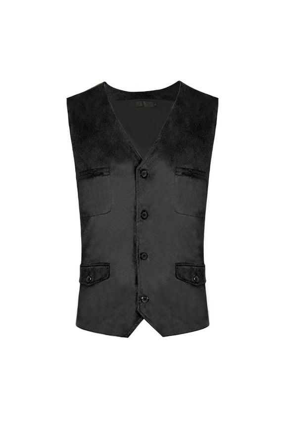 Men's Medieval Punk Single-Breasted V-Neck Suit Vest Waistcoat Vintage Punk Style