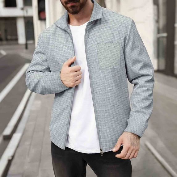 Yusimy Men's Mid-Length Slim Fit Double-Breasted Pure Color Wool Blend Trench Coat Classic Versatile