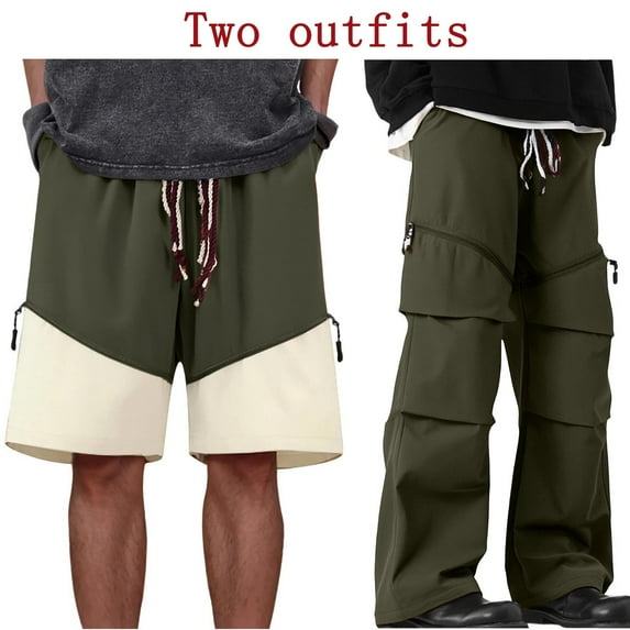 Yusimy Men's Outdoor Sports Pants Casual Solid Color with Pockets Elastic Waist Functional Urban Outdoor