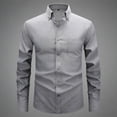 thumbnail image 1 of Yusimy Men's Oxford Cloth Long Sleeve Shirt Solid Color Button-Down Collar Pocket Breathable Lightweight Casual Shirt, 1 of 6
