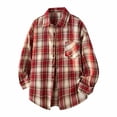 thumbnail image 1 of Yusimy Men's Plaid Flannel Button-Up, Long Sleeve Collar with Chest Pocket, Cotton Casual Shirt for Outdoor Hiking and Relaxed Weekend, 1 of 5