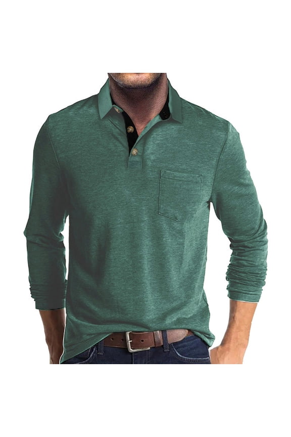 Men's Plaid Shirt Color Block Button Down Collar Long Sleeve Casual Classic Shirt