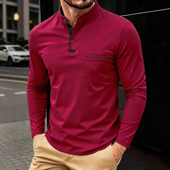 Yusimy Men's Quarter-Zip Stand Collar Top, Breathable Long Sleeve Knit Pullover, Loose Athletic Shirt for Sport Casual Active Lifestyle