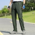 thumbnail image 1 of Yusimy Men's Quick-Dry Hiking Pants Elastic Waist with Belt Loops Button Zip-Fly Outdoor Sport Style, 1 of 6