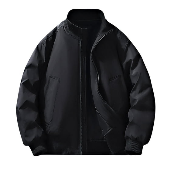 Yusimy Men's Running Jacket Solid Color Outdoor Pockets Zippered Long Sleeve Fitness Workout Sportswear Casual Outdoor