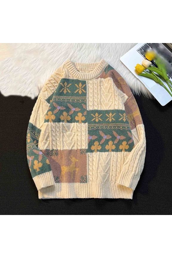 Men's Solid Casual Knit Sweater Button Stacked Collar Stretch Long Sleeve Stand Collar Classic Style