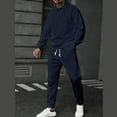 thumbnail image 1 of Yusimy Men's Solid Color 2-Piece Button-Down Athletic Set Jacquard Loose Pocket Drawstring Pants Long Sleeve Casual, 1 of 5