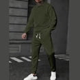 thumbnail image 1 of Yusimy Men's Solid Color 2-Piece Button-Down Athletic Set Jacquard Loose Pocket Drawstring Pants Long Sleeve Casual, 1 of 6