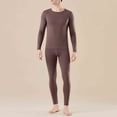 thumbnail image 1 of Yusimy Men's Solid Color 2-Piece Double-Sided Velvet Base Layer Set Stretchy Striped Long Sleeve Crew Neck Warm Thick, 1 of 5