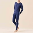 thumbnail image 1 of Yusimy Men's Solid Color 2-Piece Double-Sided Velvet Base Layer Set Stretchy Striped Long Sleeve Crew Neck Warm Thick, 1 of 6