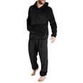 thumbnail image 1 of Yusimy Men's Solid Color 2-Piece Flannel Hoodie Set Warm Long Sleeve Pants Casual Loungewear, 1 of 7