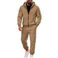 thumbnail image 1 of Yusimy Men's Solid Color 2-Piece Hoodie Pullover Set Elastic Waist Drawstring Straight Leg Pants Long Sleeve Casual, 1 of 8