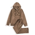 thumbnail image 1 of Yusimy Men's Solid Color 2-Piece Hoodie Set Double-Drawstring Pocket Long Sleeve Pants Casual Sports, 1 of 9