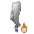 thumbnail image 1 of Yusimy Men's Solid Color Fleece-Lined Thickened Thermal Straight-Leg Pants Casual Warm Style, 1 of 3