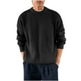 thumbnail image 1 of Yusimy Men's Solid Color High-Stretch Warm Pullover Sweater Long Sleeve Round Neck Knit Casual Basic Style, 1 of 4