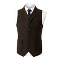 thumbnail image 1 of Yusimy Men's Solid Color Lapel Collar Single-Breasted Multi-Pocket Waistcoat Vest Formal Slim Fit Business Casual Style, 1 of 5