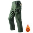 thumbnail image 1 of Yusimy Men's Solid Color Multi-Pocket Zipper Cargo Pants Waterproof Windproof Fleece Hiking Pants, 1 of 9