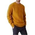 thumbnail image 1 of Yusimy Men's Solid Color Plaid Sweater Long Sleeve Round Neck Fall Winter Timeless Warm Knitwear, 1 of 2