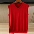 thumbnail image 1 of Yusimy Men's Solid Color Sleeveless V-Neck Knit Sweater Vest Pullover Lightweight Layering Piece Casual Fashion Style, 1 of 5